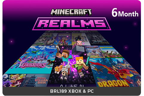 Minecraft Realms 6M - BedRock XBOX & PC