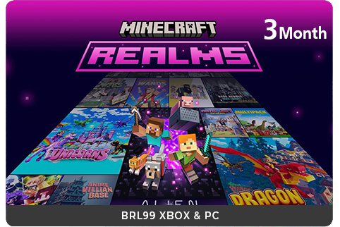 Minecraft Realms 3M - Bedrock XBOX & PC