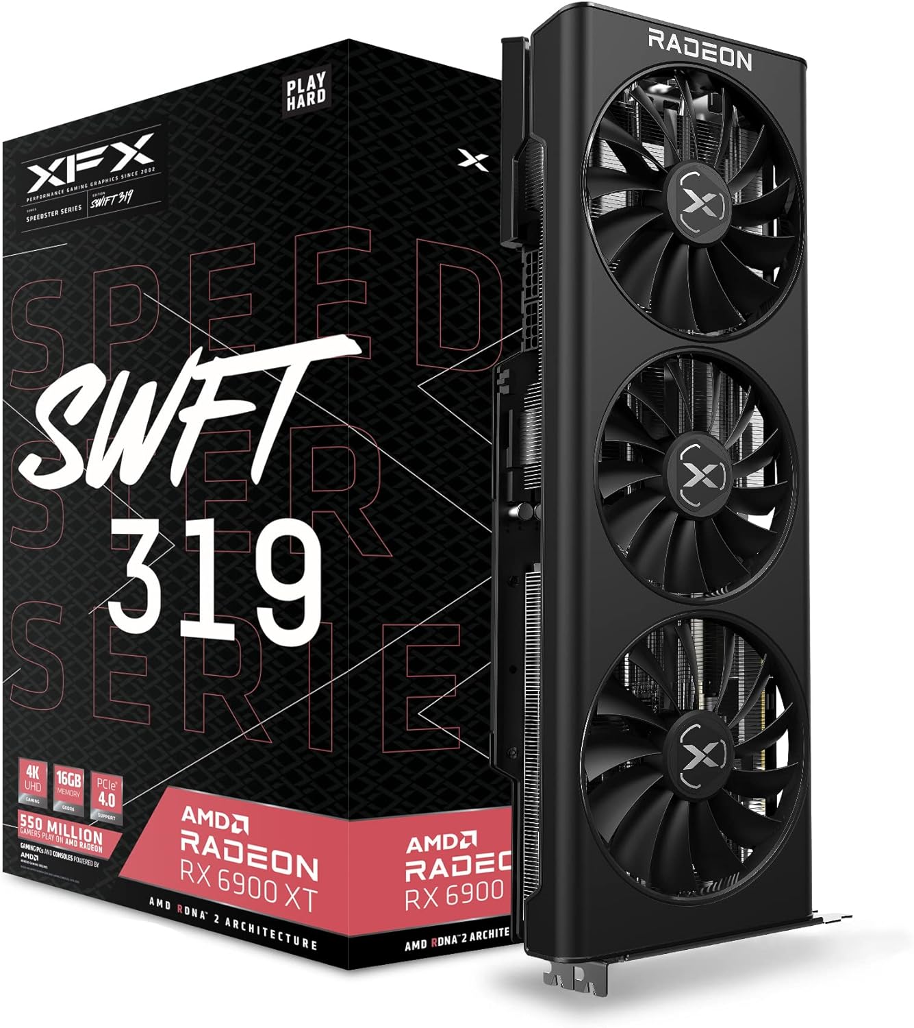 XFX AMD Radeon RX 6900 XT Graphics Card - Elevates gaming with 16GB GDDR6 memory 0778656081567