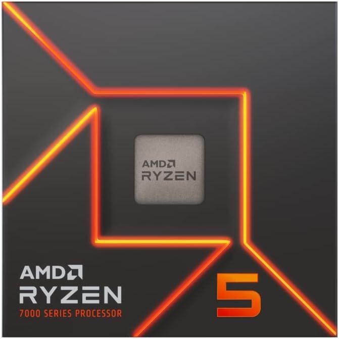 SKU: 0730143314572 - AMD Ryzen 5 7600 CPU, 6-core/12-thread, 38MB cache, DDR5-5200 support, Socket AM5 platform