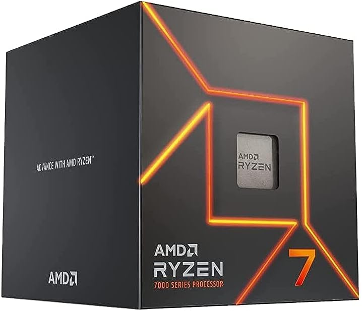 AMD Ryzen 7 7700 Processor, 3.8 GHz, Socket AM5, 65W, No Batteries Included, 780g 0730143314497