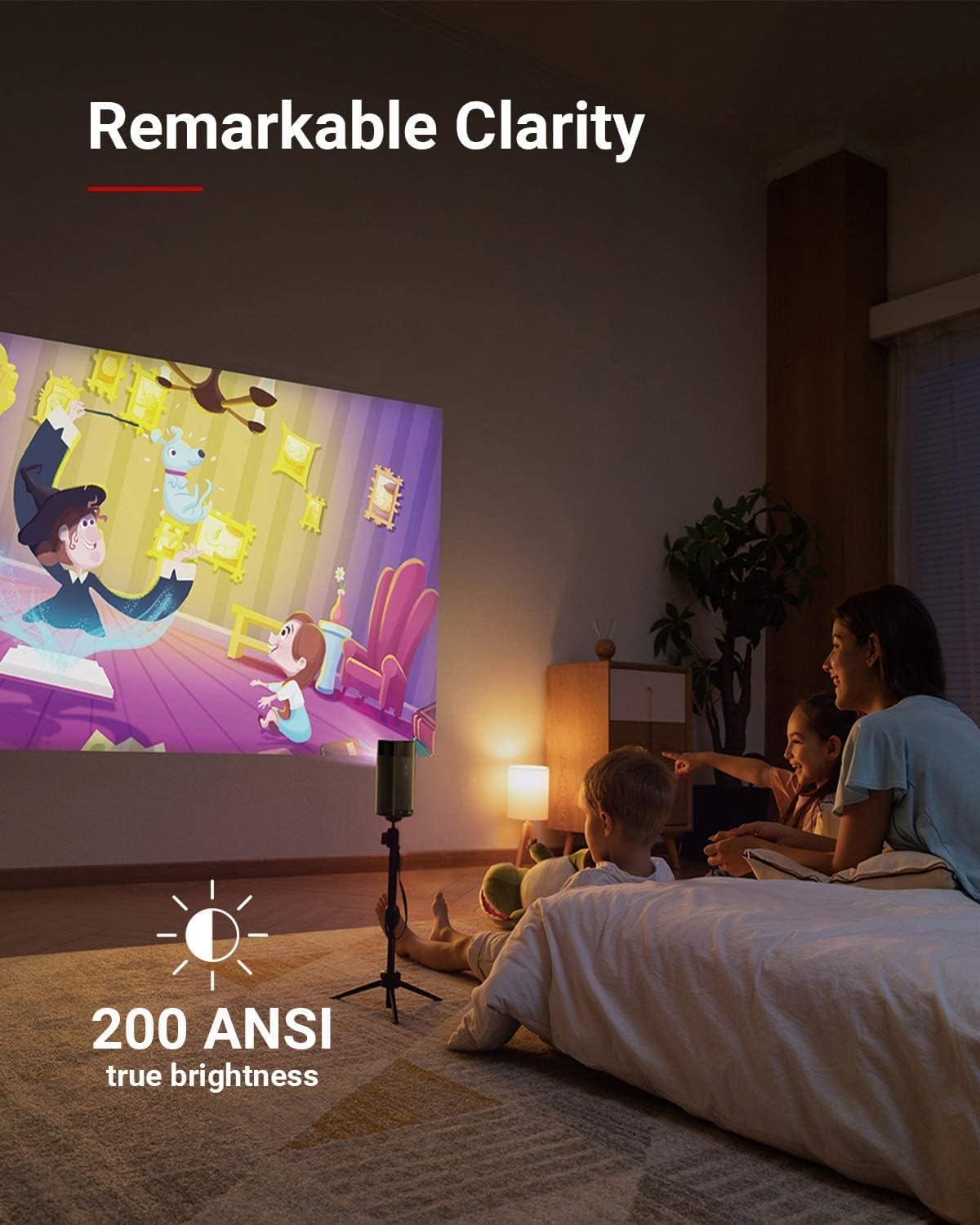 Nebula Apollo Mini Projector - Android 7.1, 4-Hour Playtime, Touch Controls, Clear Picture 0194644020392