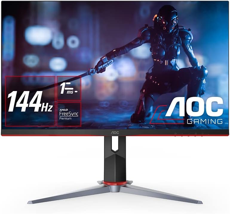 AOC 24G2 Monitor - 1920x1080 Resolution, 1ms Response Time, Height Adjustable Stand 4717385945333