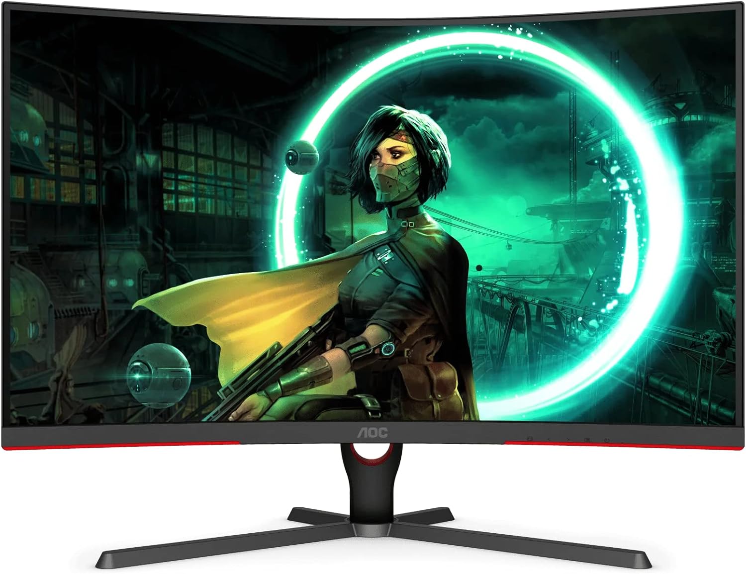 AOC CQ32G3SE 31.5 QHD Gaming Monitor - FreeSync Premium, 1ms MPRT, 3000:1 Contrast, 165Hz, Black 4717385945869