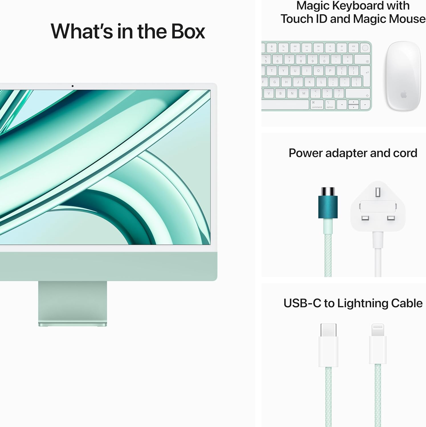 194253780069: 24-inch iMac with 500 nits brightness and support for 1 billion colors - perfect for movies and photo editing. 0194253780069