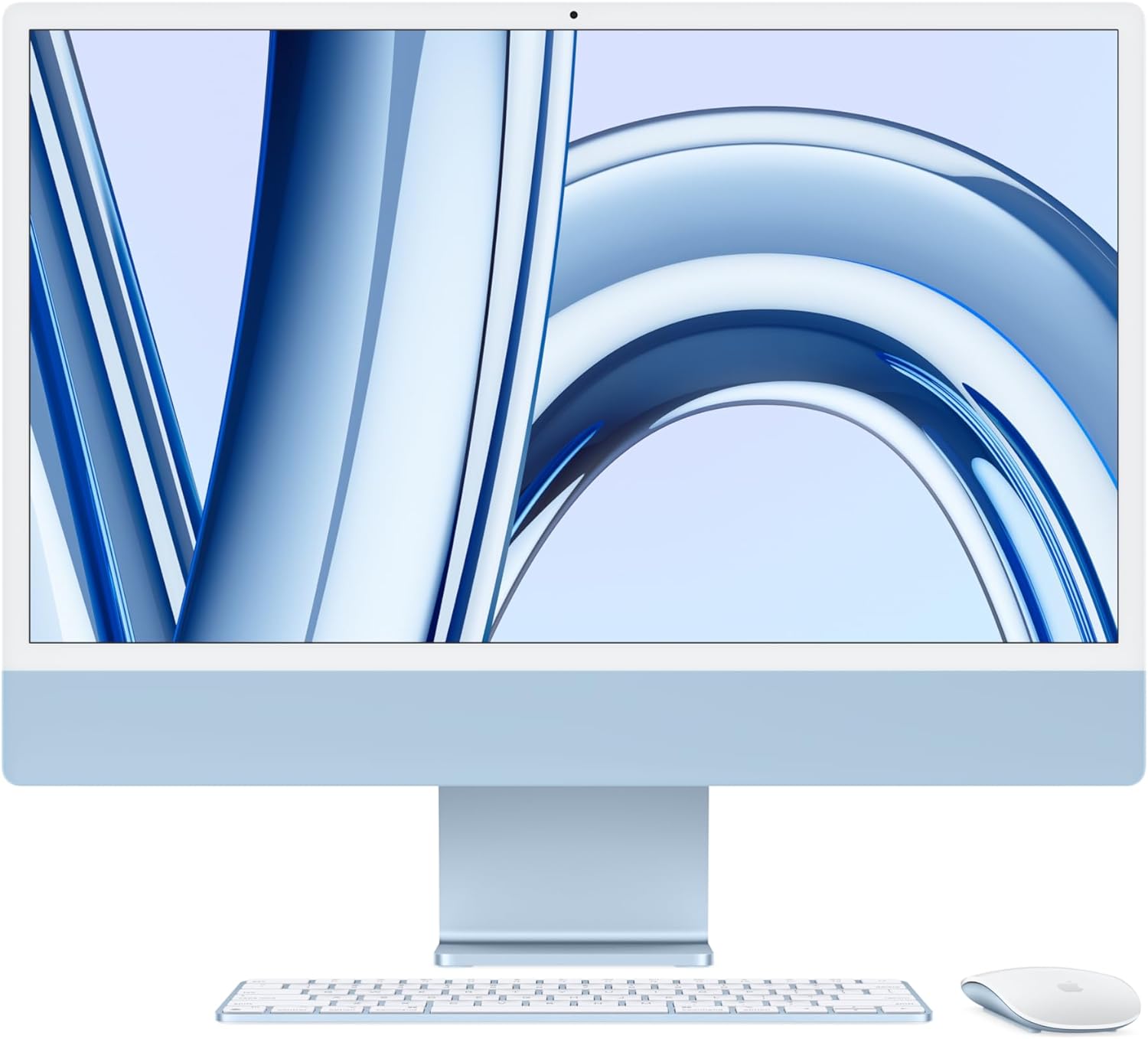 Blue Apple 2023 iMac with M3 chip - Supercharged by Apple's latest chip for fast work and play. 0194253777380