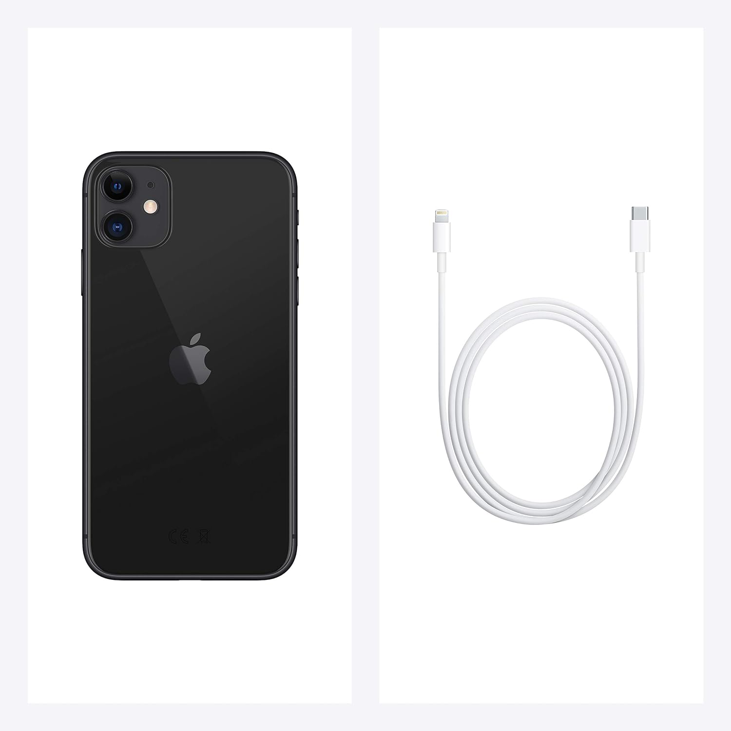 SKU: 0194252098936, Barcode: 194252098936 - Apple iPhone 11 (128 GB) - Black: Dual-camera system with 12MP Ultra Wide and Wide cameras, Portrait mode.