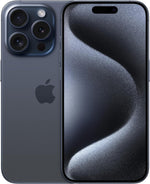 iPhone 15 Pro (256 GB) - Blue Titanium: Aerospace-grade titanium design with Ceramic Shield front, ProMotion display, A17 Pro chip, and 7 pro lenses. 0195949019678