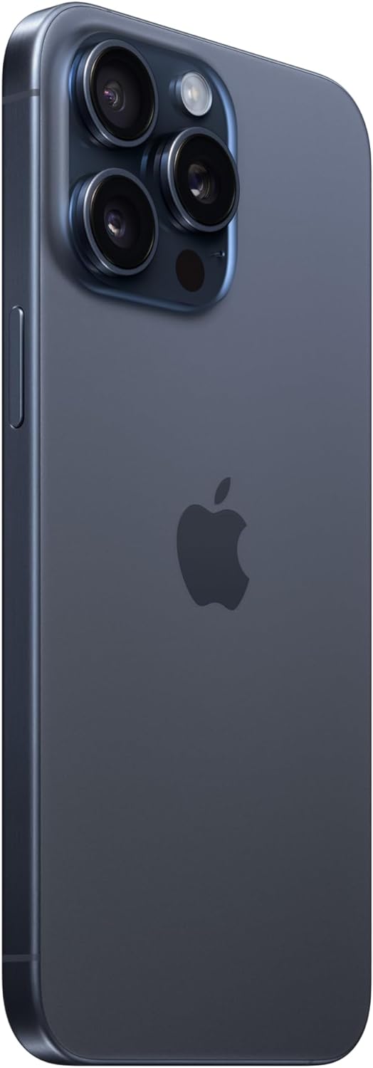 iPhone 15 Pro Max (1 TB) - Blue Titanium: 6.7” Super Retina XDR display with ProMotion technology for exceptional graphics performance. 0195949050077