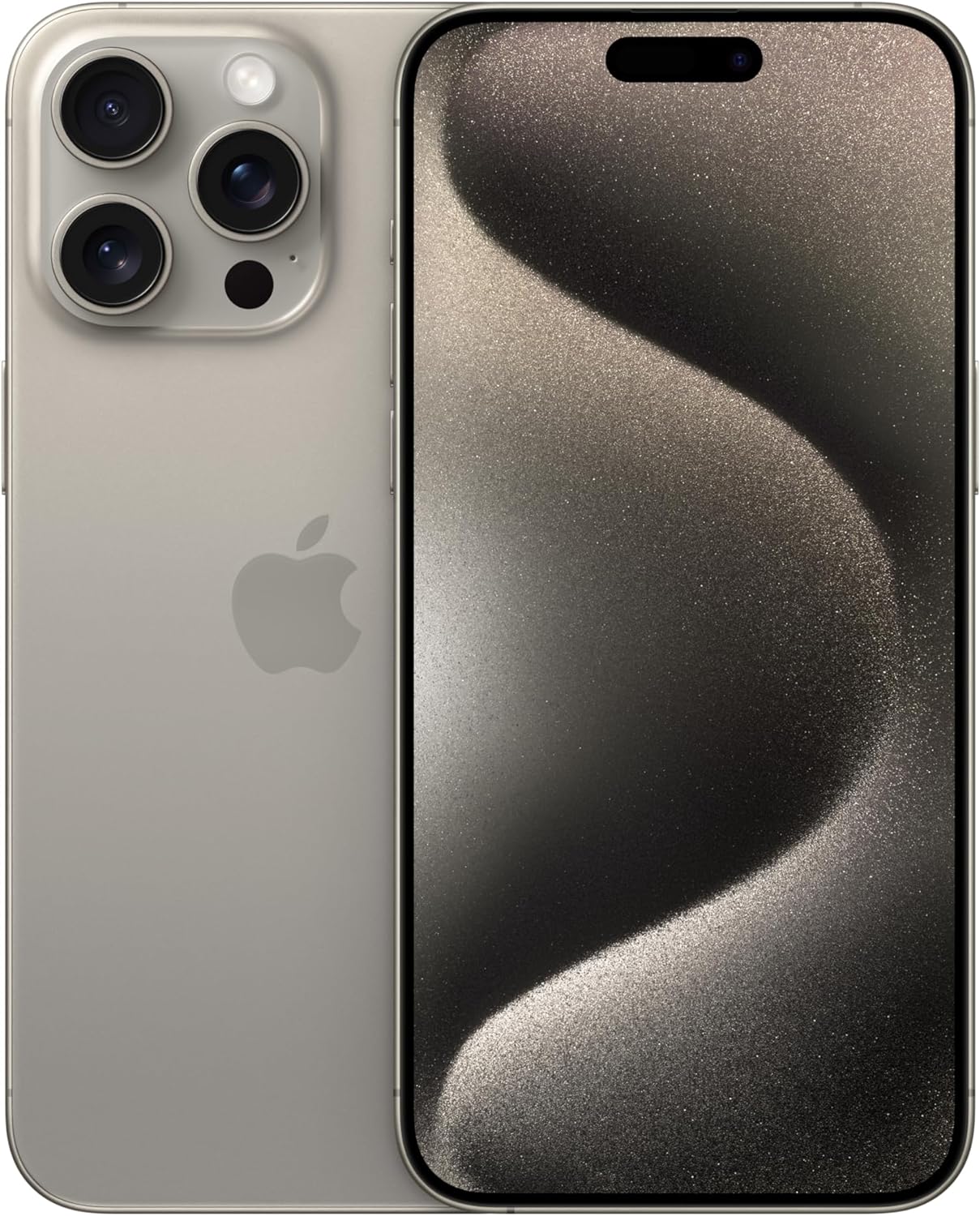 iPhone 15 Pro Max (1 TB) - Natural Titanium: Strong, light titanium design with Ceramic Shield front. Splash, water, and dust resistant. 0195949049897