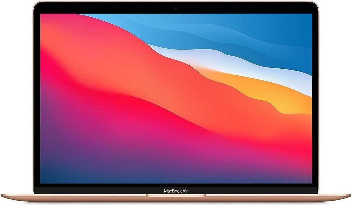 Apple MacBook Air 13-inch M1 Chip Gold - All-Day Battery Life up to 18 hours for extended use. 0194252058404