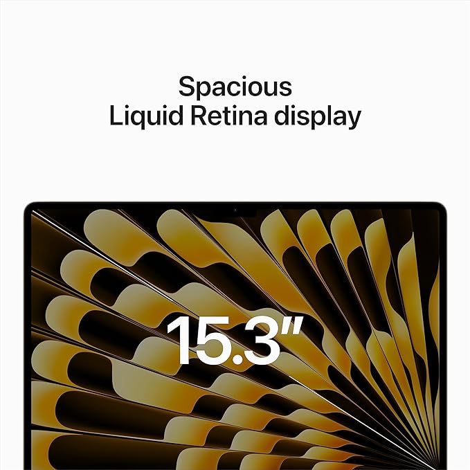 Apple MacBook Air Laptop in Starlight color with impressive 15.3 Liquid Retina display ‎MQKU3LL/A