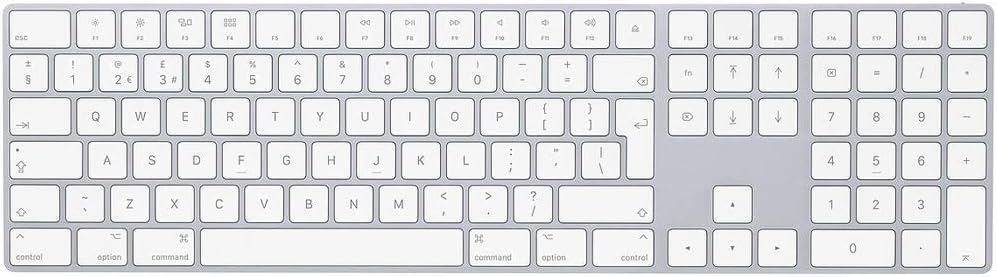 Apple Magic Keyboard with Numeric Keypad, Silver - Bluetooth Connectivity 0190198383570