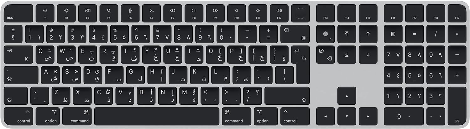 Apple Magic Keyboard with Touch ID and Numeric Keypad - Black Keys - Arabic layout 0194252986820