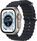 Apple Watch Ultra - Titanium Case with Midnight Ocean Band - Rugged smartwatch for endurance athletes, adventurers, and water sports enthusiasts. 0194253423218