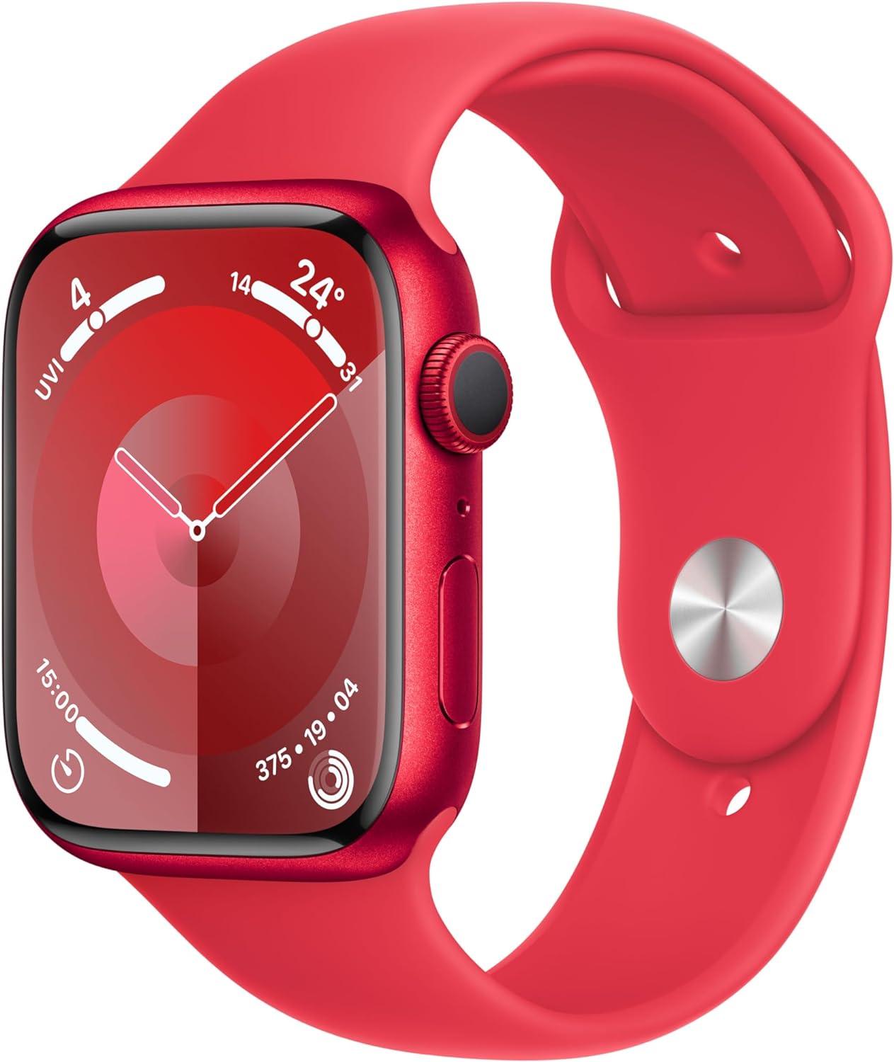 Apple Watch Series 9 [GPS 41mm] Smartwatch with (PRODUCT) RED Aluminum Case and Sport Band - Stay connected on the go. 0195949032967