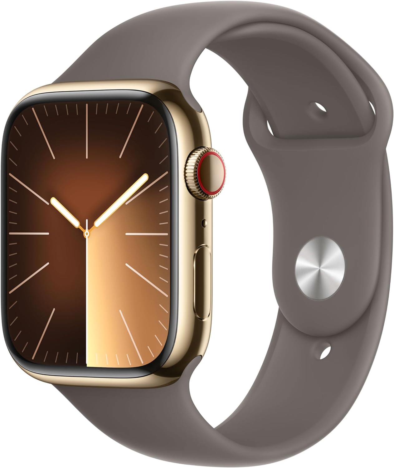 Apple Watch Series 9 [GPS + Cellular 41mm] Smartwatch - Gold Stainless Steel Case, Gold Sport Band M/L 0195949023231