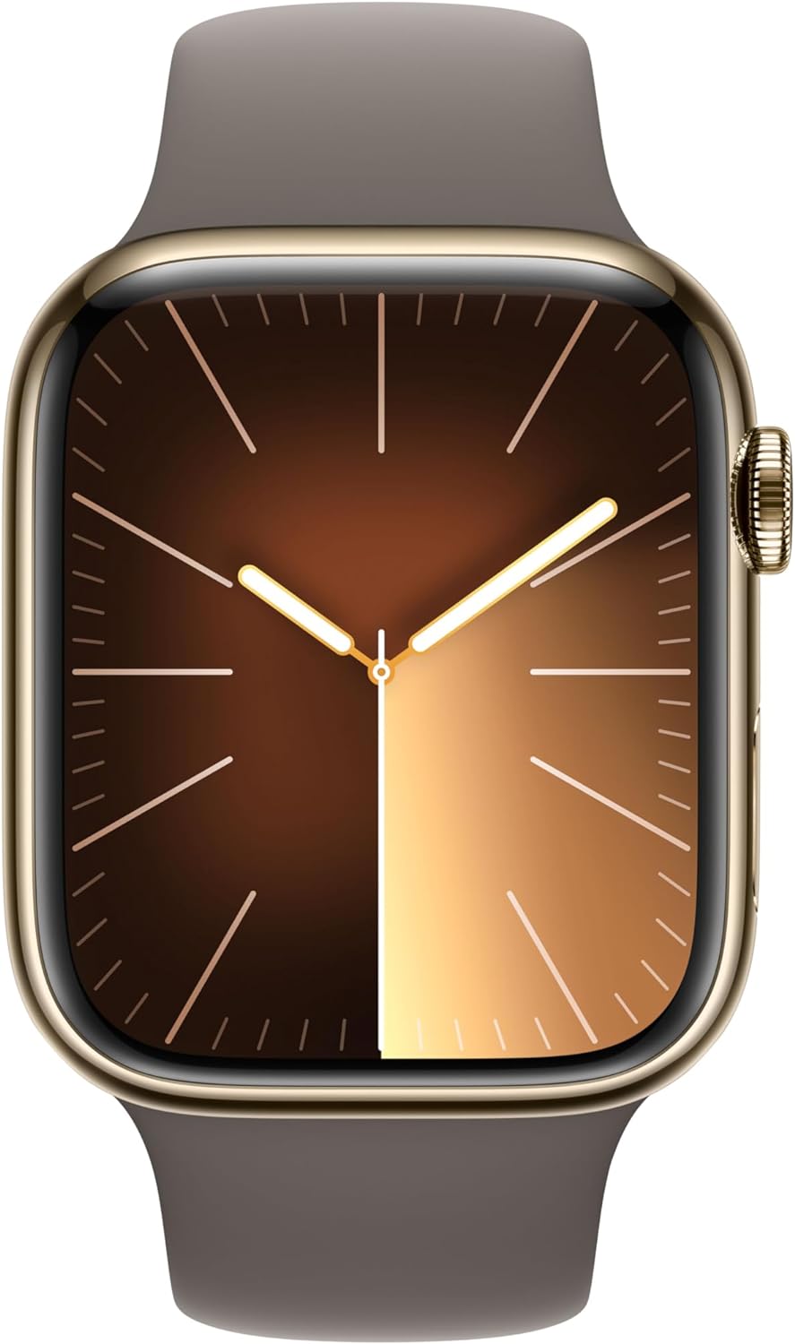 Apple Watch Series 9 [GPS + Cellular 41mm] Smartwatch with Gold Stainless steel Case with Gold Sport Band S/M - Your powerful fitness partner with innovative safety features. 0195949023125