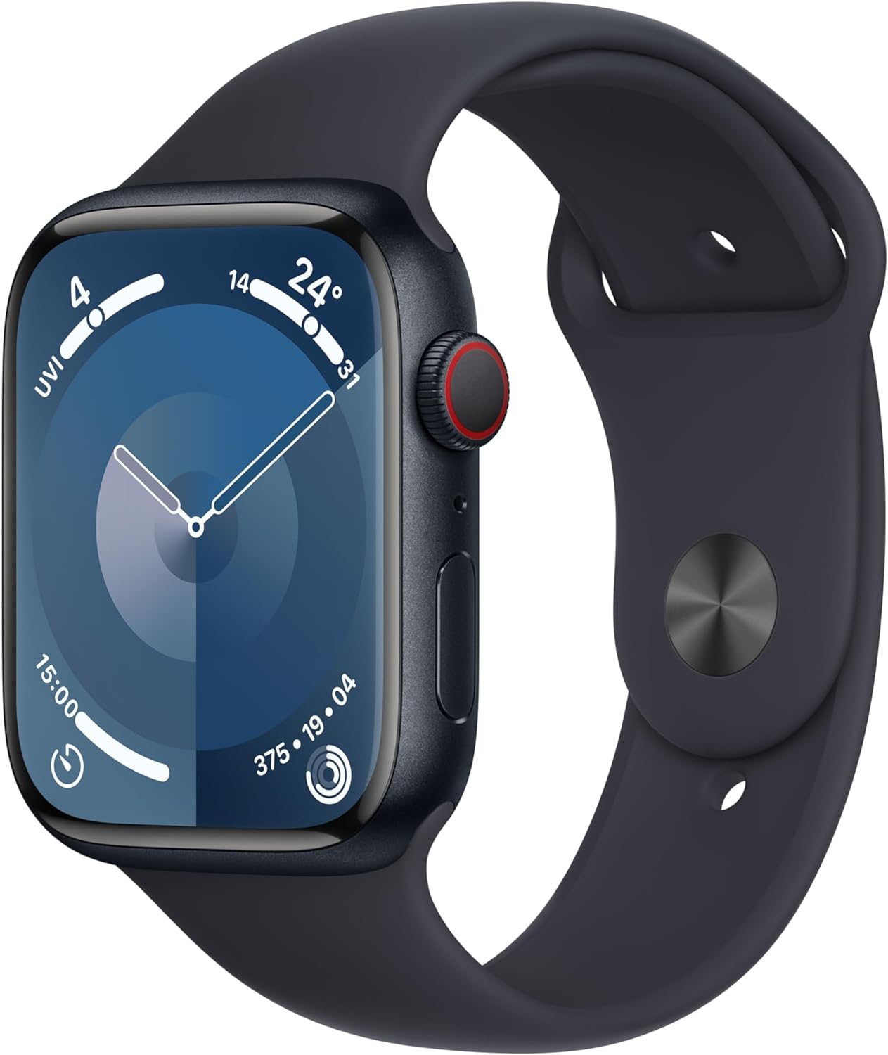 Apple Watch Series 9 [GPS + Cellular 45mm] Smartwatch with Midnight Aluminum Case - Stay connected on the go. 0195949024344