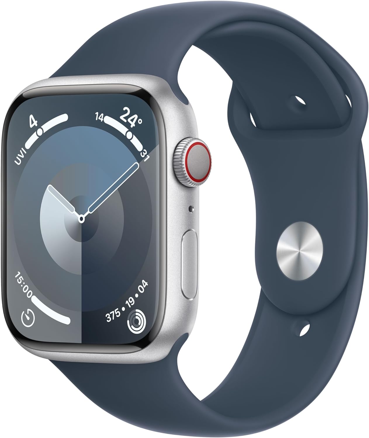 Apple Watch Series 9 [GPS + Cellular 45mm] Smartwatch with Silver Aluminum Case - Stay connected on the go with advanced health and safety features. 0195949024566