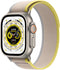 Apple Watch Ultra - Titanium Case, Yellow/Beige Trail Loop - S/M - 194253144687: Rugged smartwatch for endurance athletes with advanced health features. 0194253144687