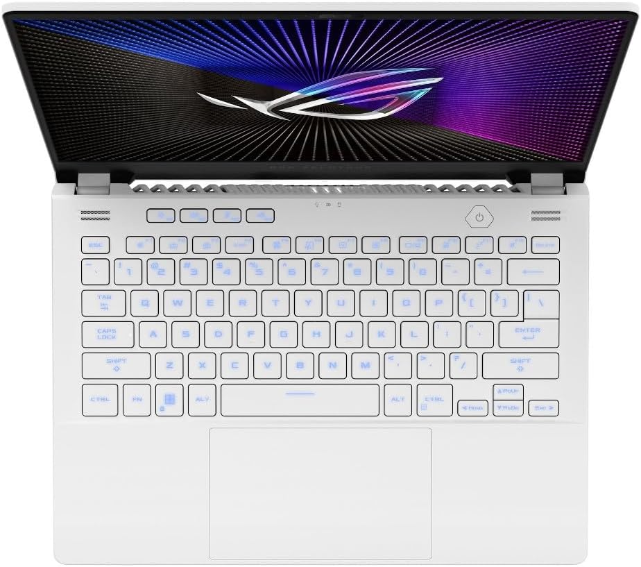 ASUS ROG Zephyrus 14'' Laptop, Windows 11 Home, Backlit Keyboard, White 0197105020160