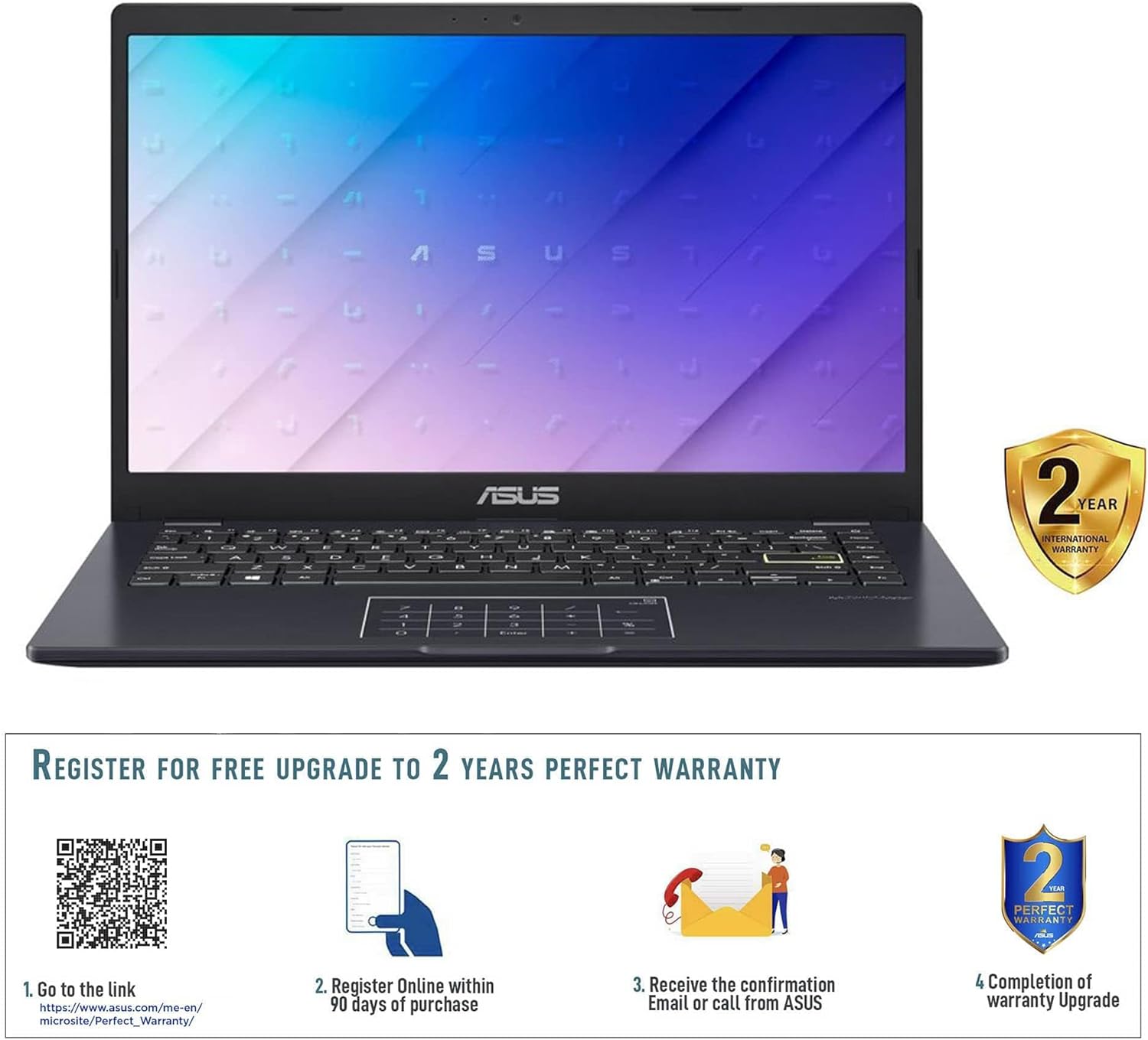 ASUS E410MA-BV1920W Laptop - 14 HD Display, Intel UHD Graphics, Thin Design, Blue Color, Windows 11 Home 0197105110120