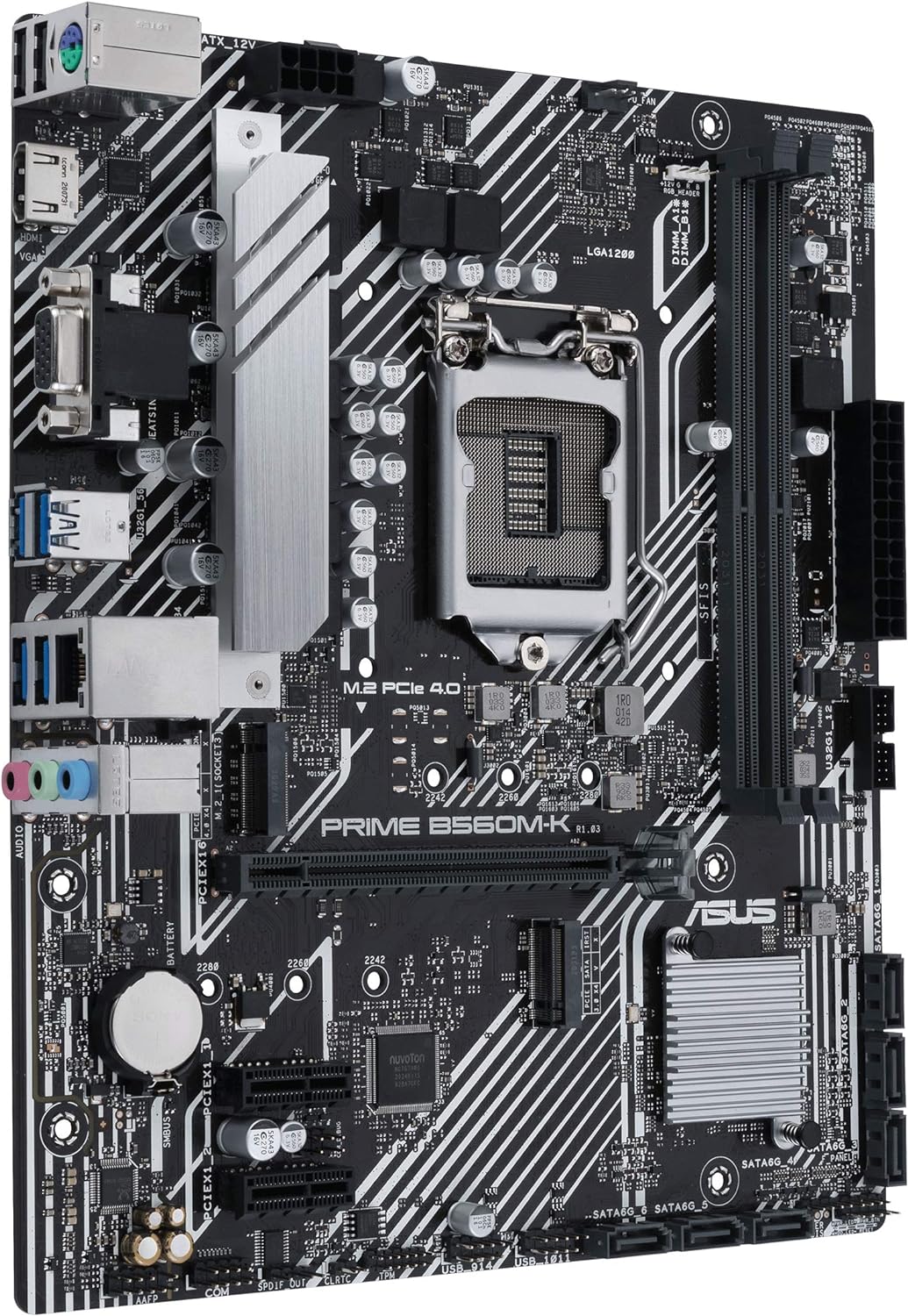 ASUS PRIME B560M-K Intel B560 LGA 1200 micro ATX Black - Enhanced power solution with 8 power stages 4711081112082