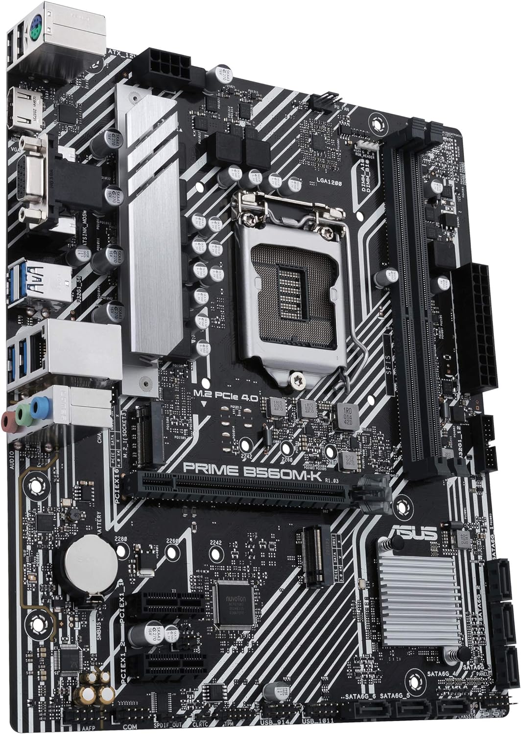 ASUS PRIME B560M-K Intel B560 LGA 1200 micro ATX Black - Comprehensive cooling with VRM and PCH heatsinks 4711081112082