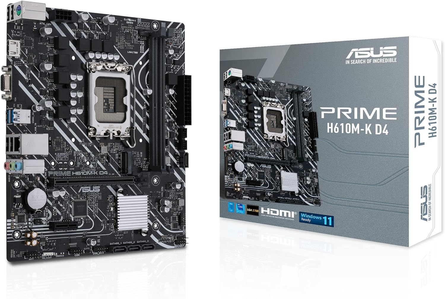 ASUS Prime H610M-K D4 LGA 1700 mATX Gaming Motherboard - Black 4711081565499