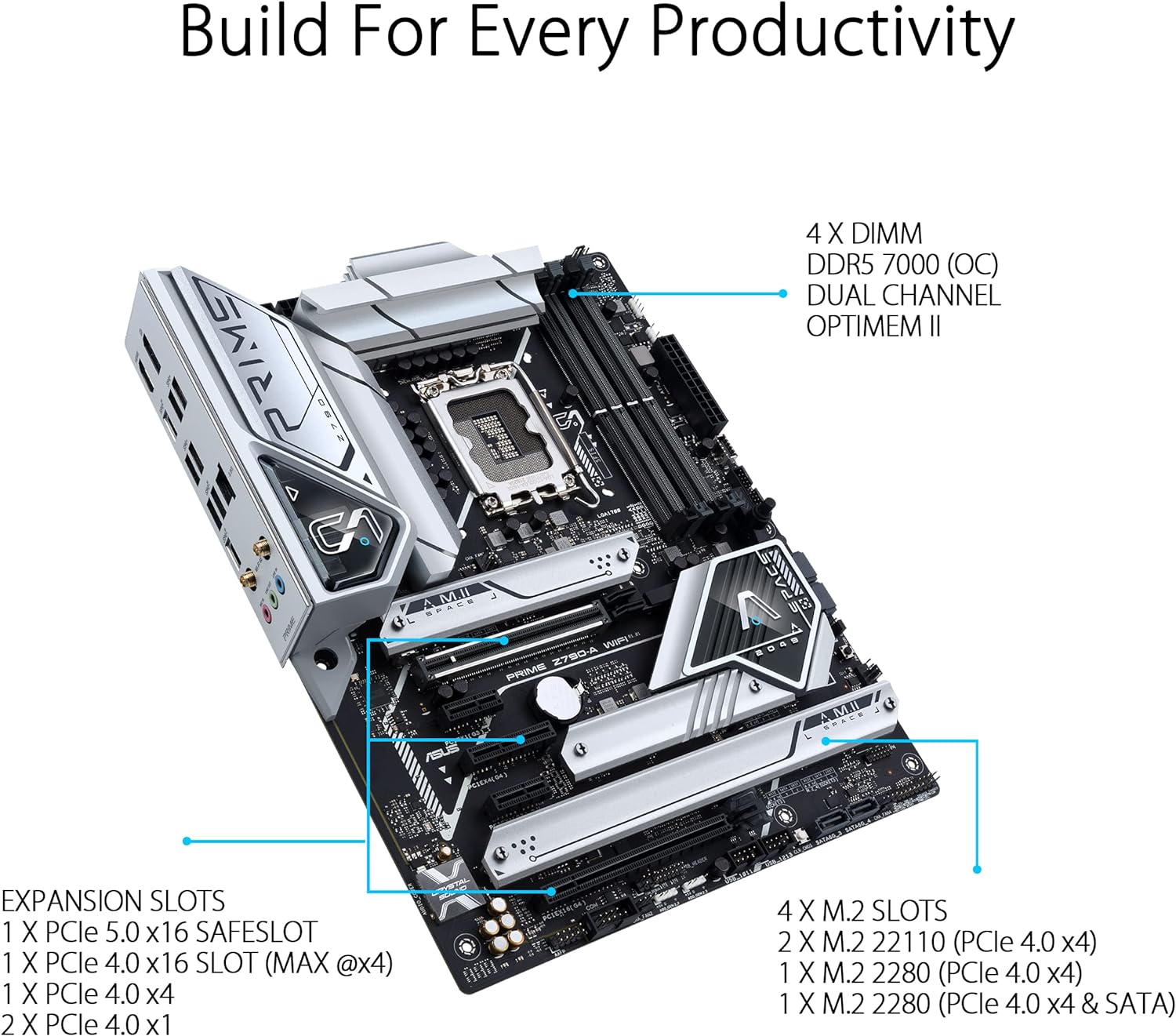 ASUS Prime Z790-A WiFi 6E LGA 1700 ATX Motherboard - PCIe 5.0 - Enhance your gaming experience with lightning-fast data transfer. 4711081939320