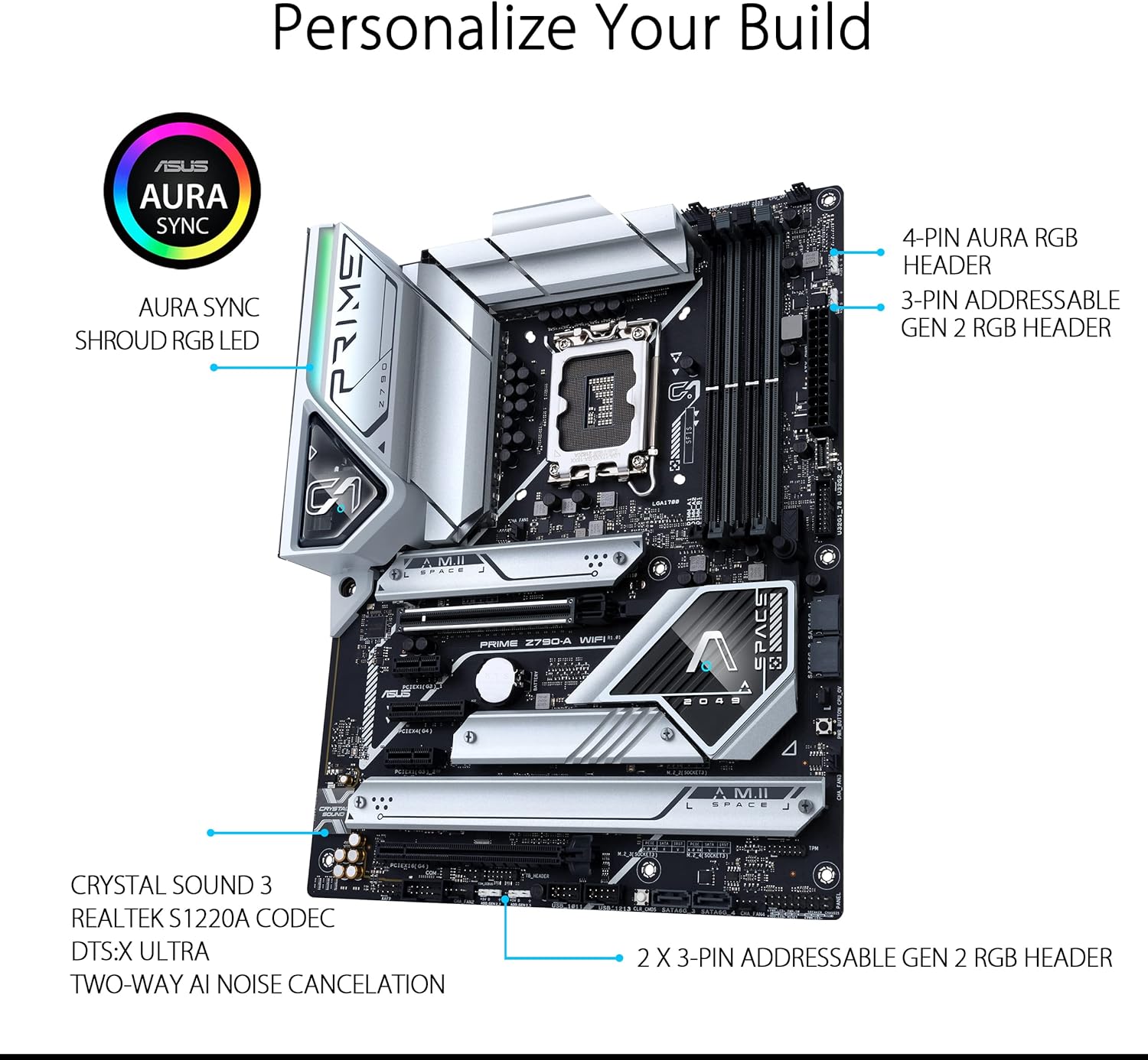 ASUS Prime Z790-A WiFi 6E LGA 1700 ATX Motherboard - Thunderbolt - Connect multiple devices seamlessly for efficient workflow. 4711081939320