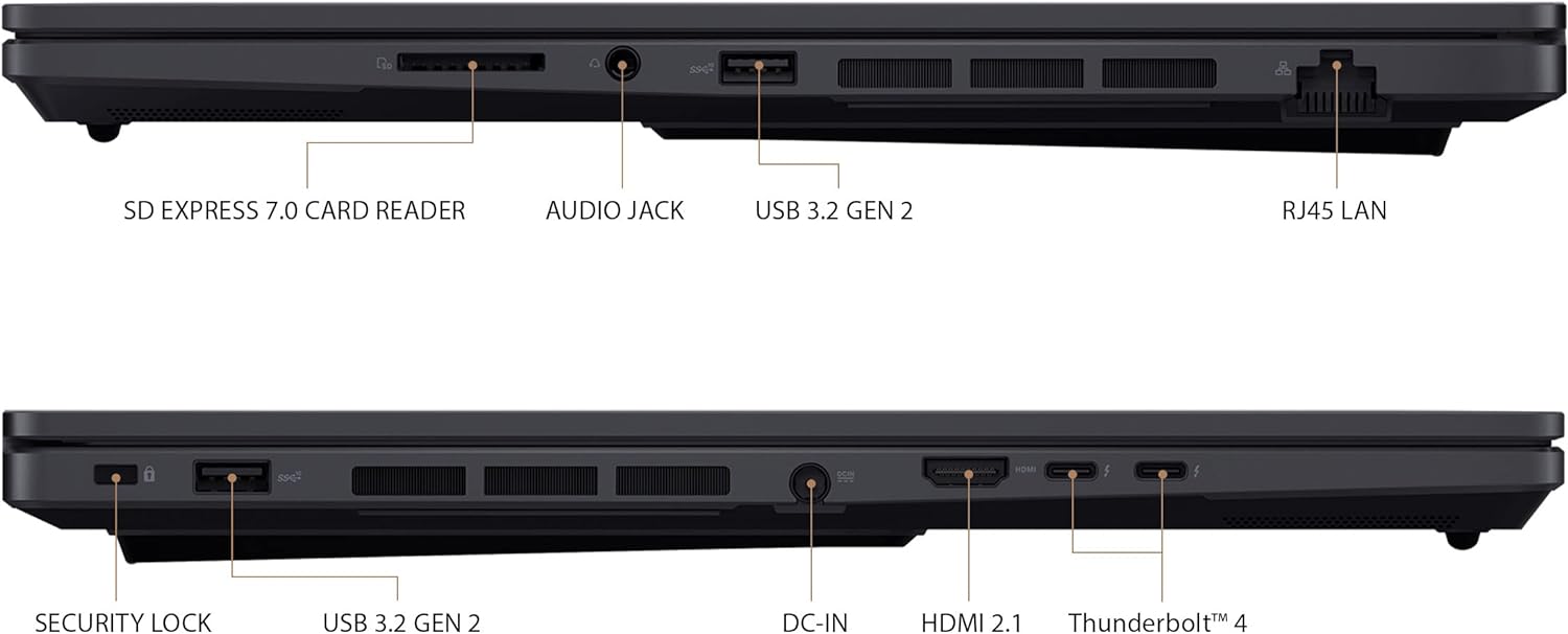 ASUS ProArt StudioBook 16 in Star Black color with Windows 11 Pro operating system 0195553448918