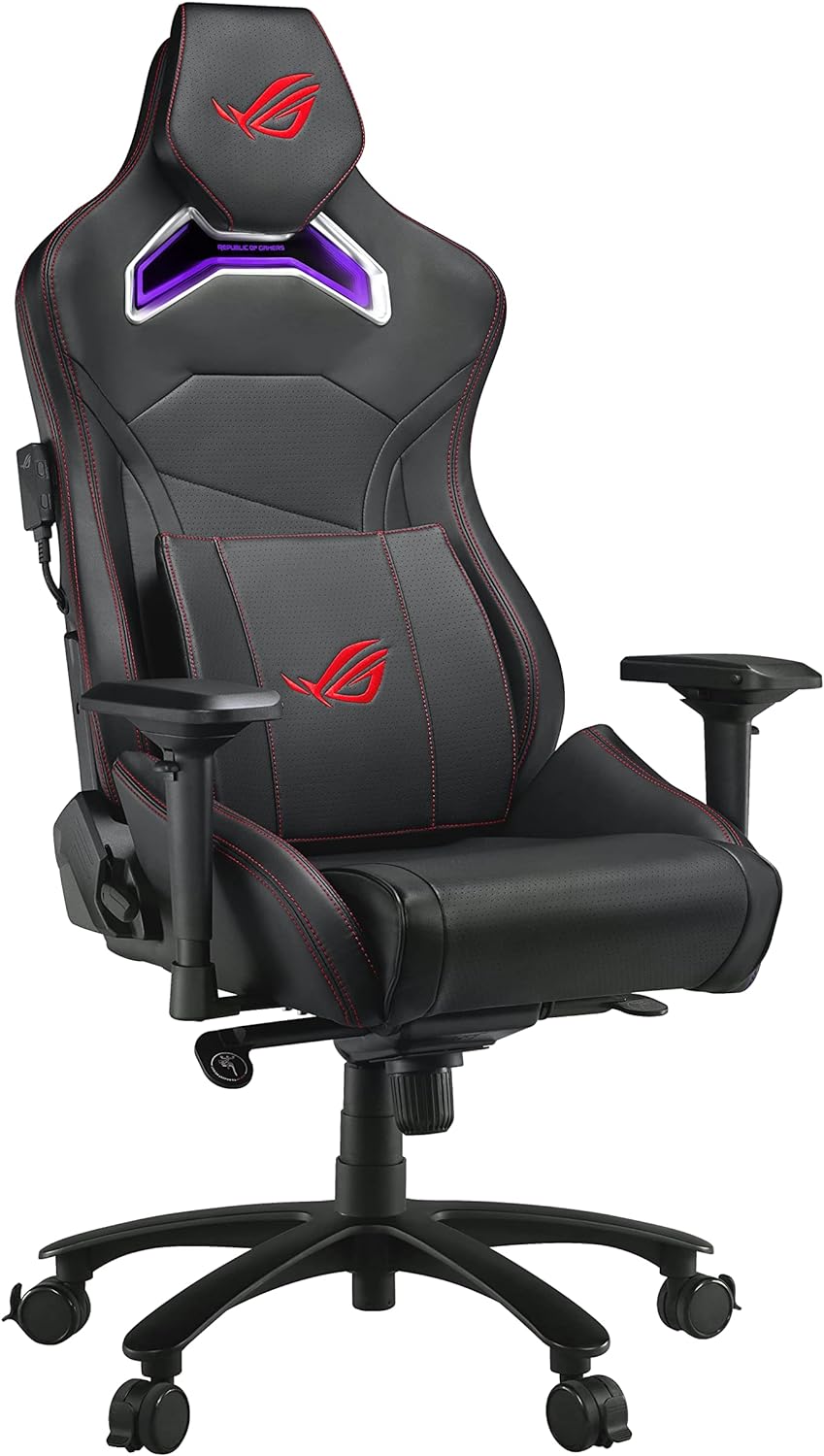 ASUS ROG Chariot Gaming Chair with RGB Lights in BLACK - Elevate your gaming setup with vibrant Aura RGB illumination. 4718017322782D
