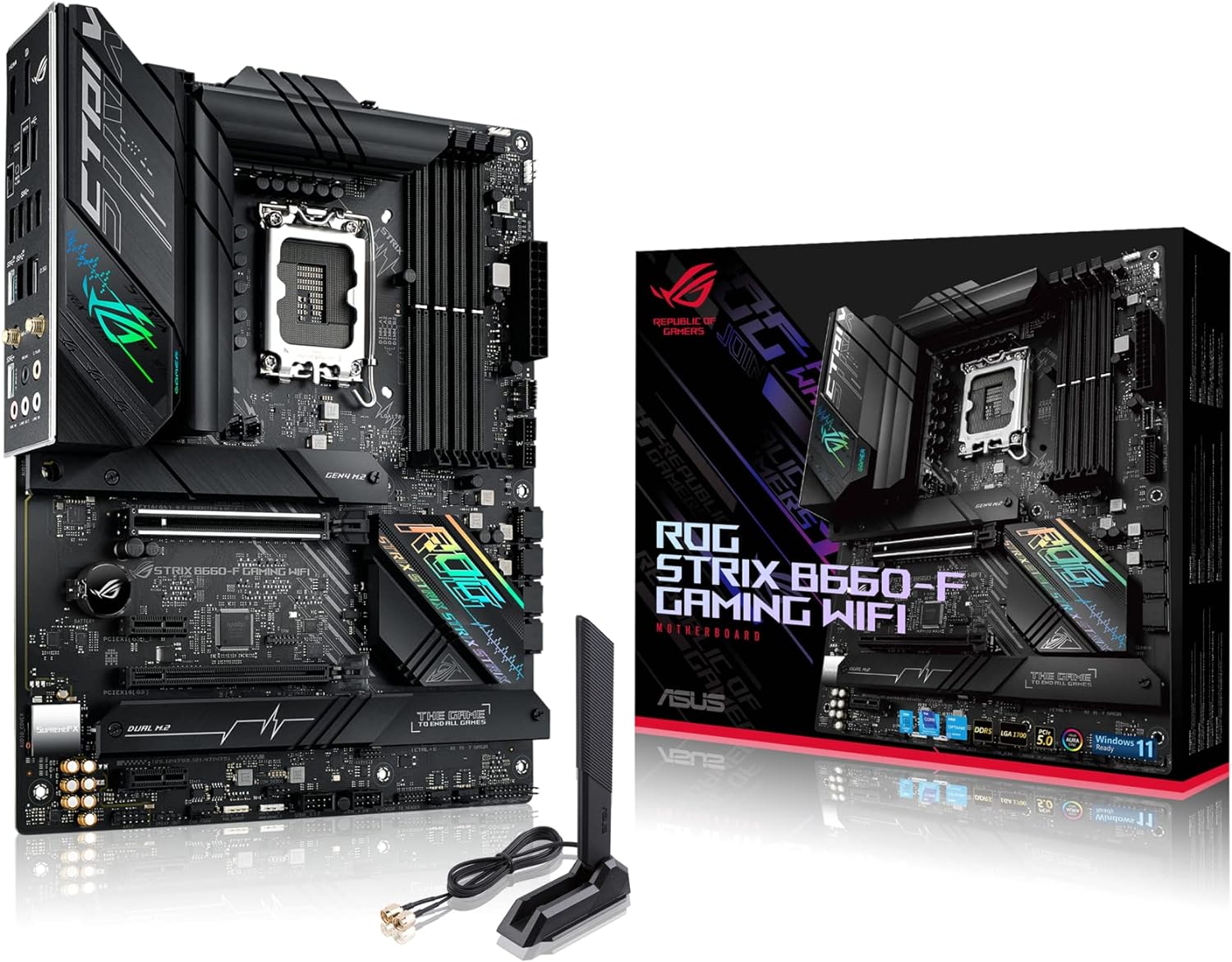 ASUS ROG Strix B660-F Gaming WiFi ATX Motherboard - PCIe 5.0, DDR5, WiFi 6, 2.5 Gb LAN, Aura Sync 4711081552185