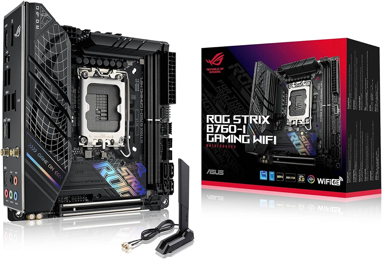 Asus ROG STRIX B760I GAMING WIFI LGA1700 Motherboard - DDR5, Black, Pentium, PCI Express 4711081997658