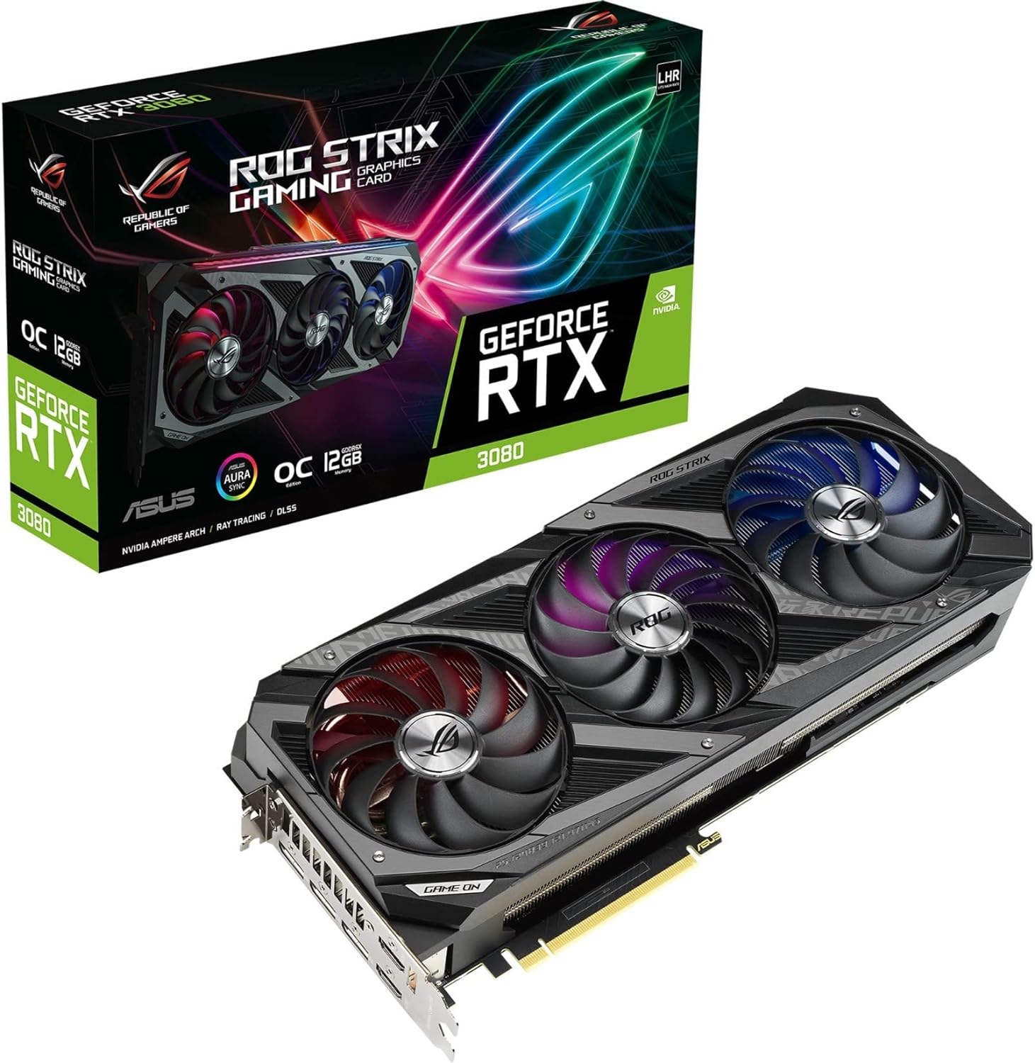 ASUS ROG Strix RTX 3080 OC Gaming Card: Unleash ultimate gaming power with PCIe 4.0 and 12GB GDDR6X memory. 0195553558082