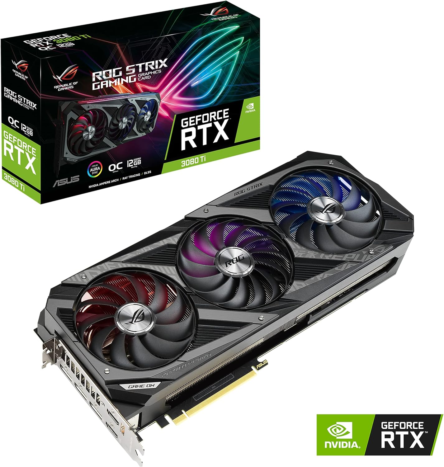 ASUS ROG Strix RTX 3080 Ti OC Gaming Card: Next-gen Ampere architecture for 2X FP32 throughput and power efficiency. 0195553169776