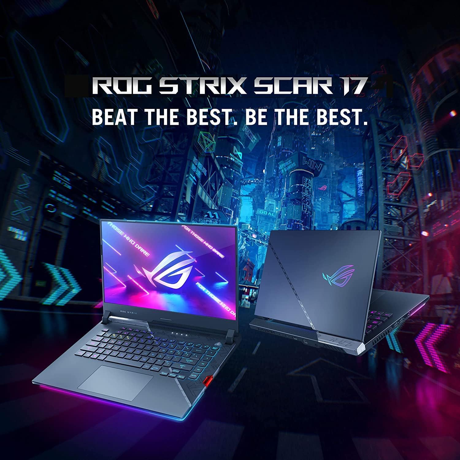 Powerful Asus Rog Strix Scar 17 Gaming Laptop featuring a Core i9-12900 processor and NVIDIA GeForce RTX 3070 graphics. 0197105023598