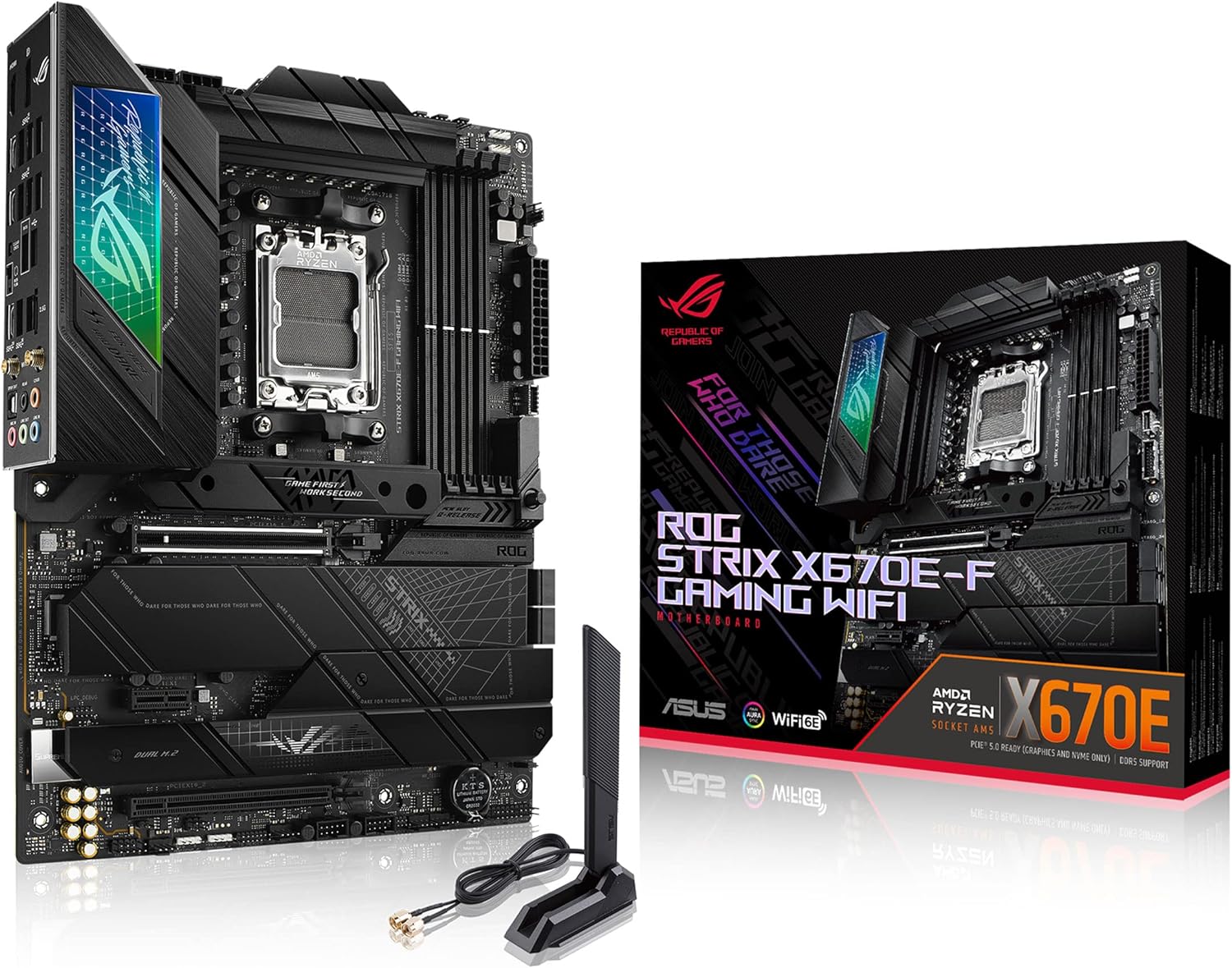 ASUS ROG Strix X670E F Gaming WiFi Motherboard - DDR5, PCIe 5.0, WiFi 6E, Aura Sync RGB 4711081891147