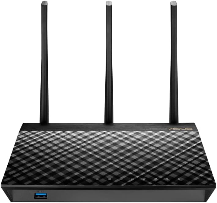 Asus RT-AC66U AC1750 Router - Wi-Fi Connectivity - 802.11a/b/g/n/ac - Sleek black color. 4716659214199D