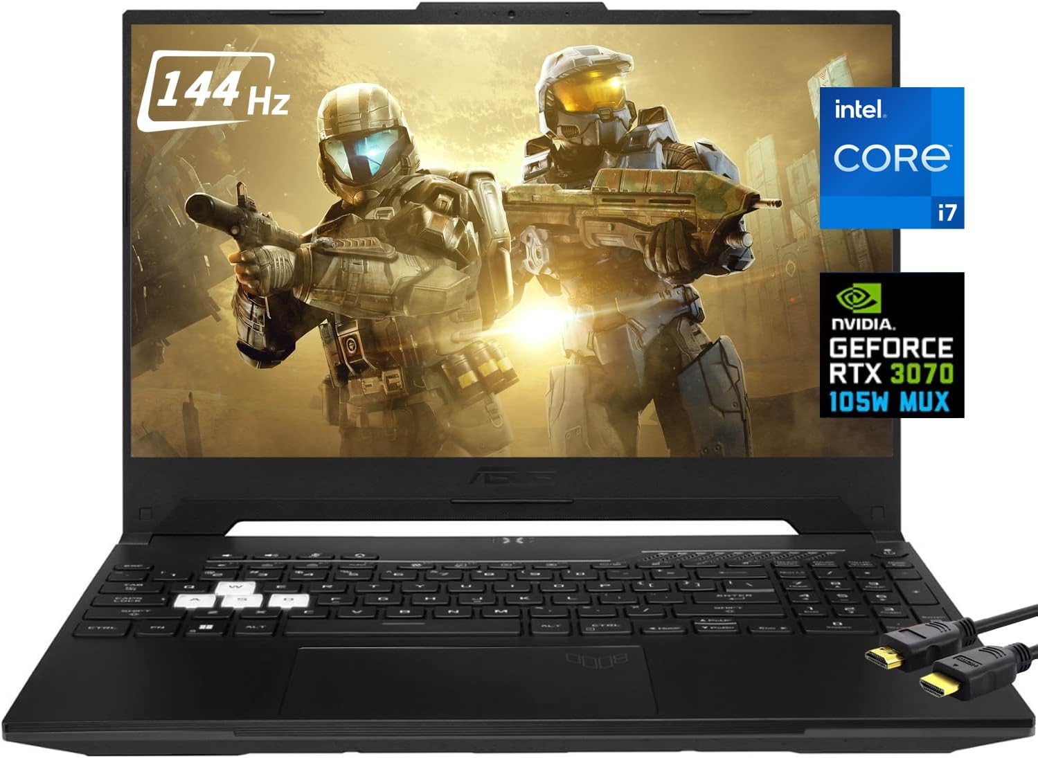 ASUS TUF Dash 15.6 Gaming Laptop - Core i7-12650H, 32GB RAM, 2TB SSD, RTX 3070 - Black 0195553730587