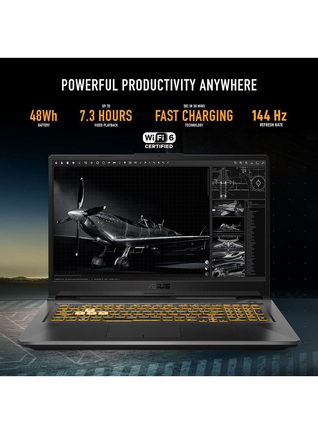ASUS TUF Gaming F17 FX706HF - HX013W Gaming Laptop 17.3 - inch Core i5 - 11400H 8GB RAM 512GB SSD NVIDIA GeForce RTX 2050 - 512GB SSD - 17.3 - inch - NVIDIA GeForce RTX 2050