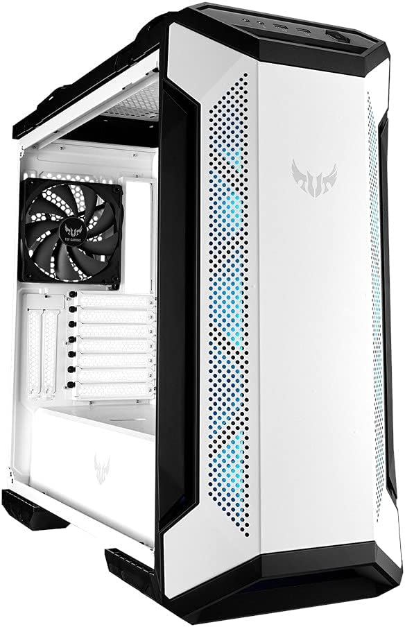 SKU: 4718017726306, Barcode: 4718017726306 - Stylish Asus Tuf Gaming GT501 White Edition Case with Tempered-Glass Side Panel