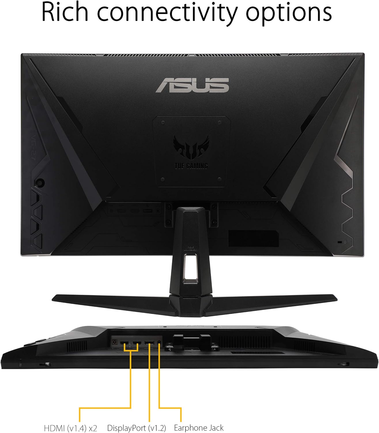 ASUS TUF Gaming VG279Q1A 27 Monitor - Robust connectivity with DisplayPort and HDMI ports for versatile usage. 0192876870327