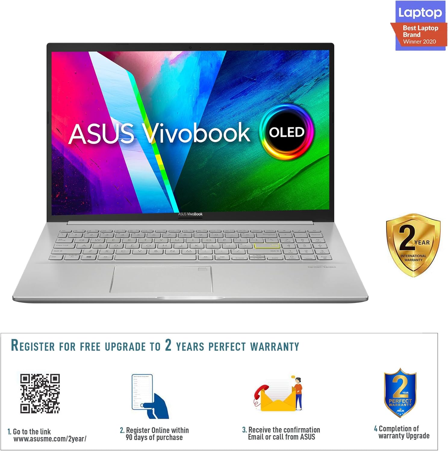 Asus Vivobook 15 Slim Laptop - 15.6 FHD OLED Display, Core i7, 16GB RAM, 1TB SSD - Vibrant visuals and efficient performance in a sleek design 0195553401036