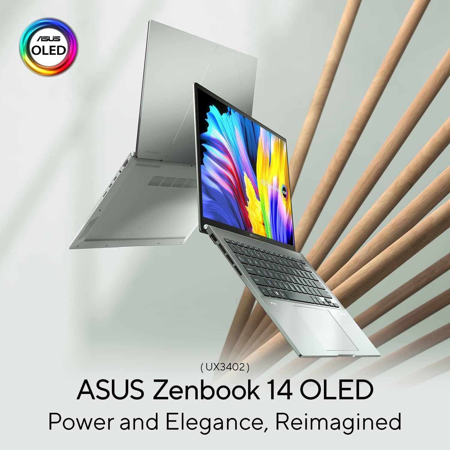 Slim Aqua Celadon ASUS Zenbook 14 - 14 OLED Laptop, Core i5, 8GB RAM, 512GB SSD 0195553840941