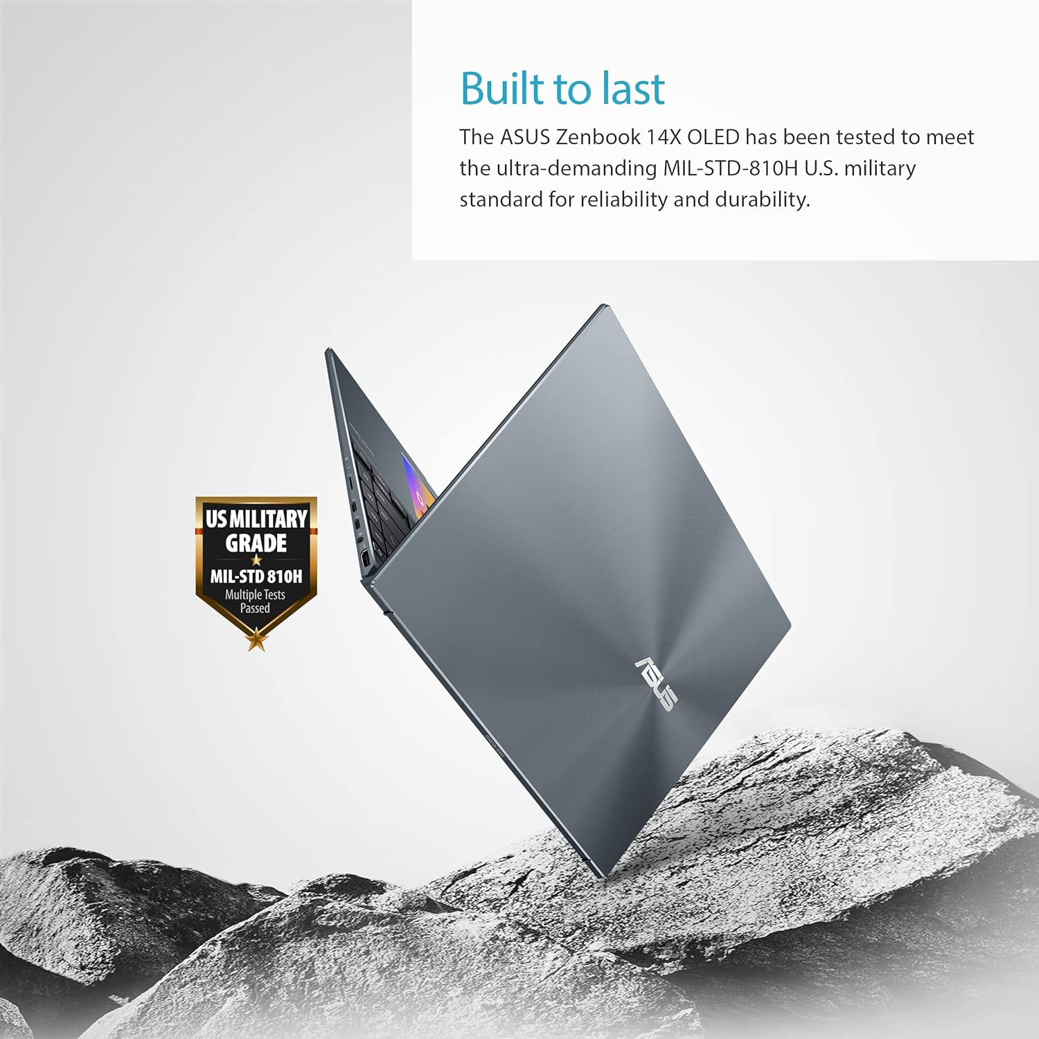 Stylish Gray ASUS ZenBook 14X Laptop with Fingerprint Reader and Backlit Keyboard 0195553758819