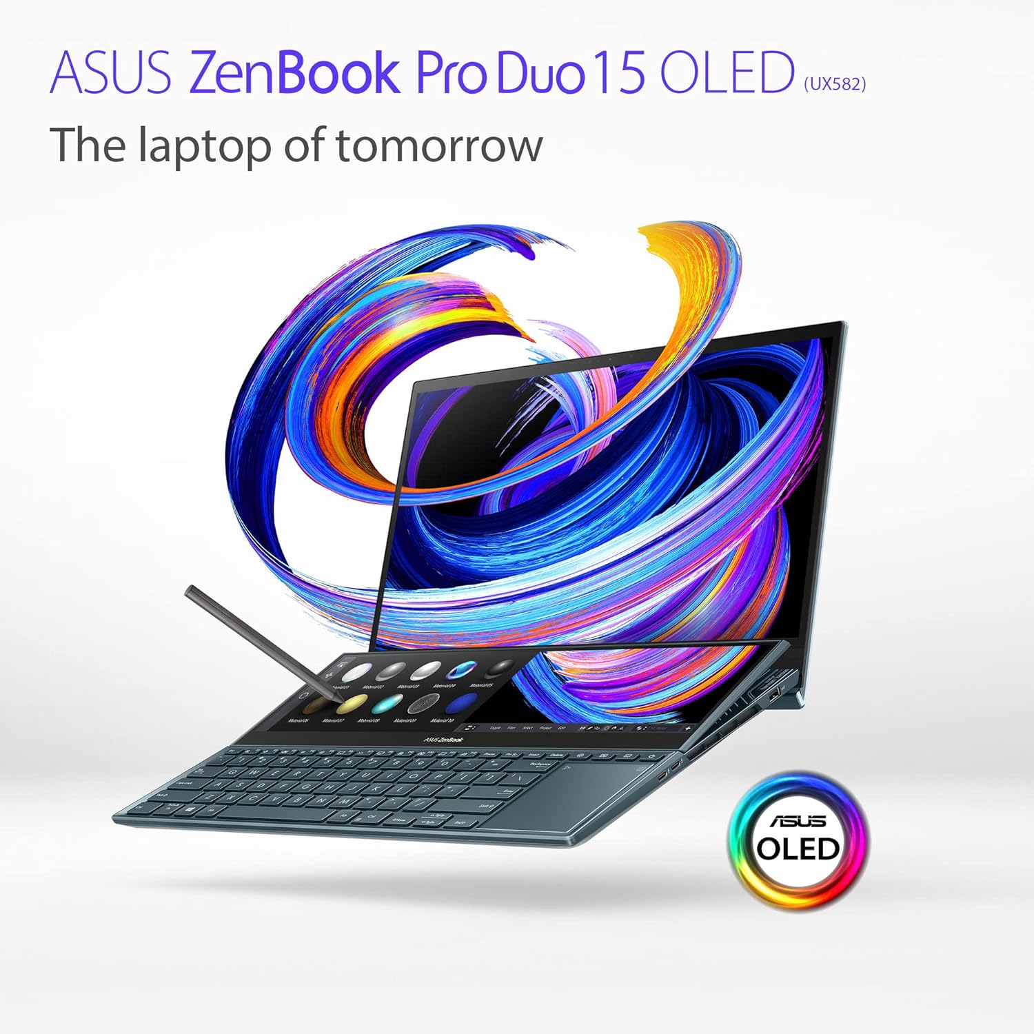 ASUS Zenbook Pro Duo 15 OLED 15.6 Laptop, Core i9, 32GB RAM, 1TB SSD - Blue 0195553840903