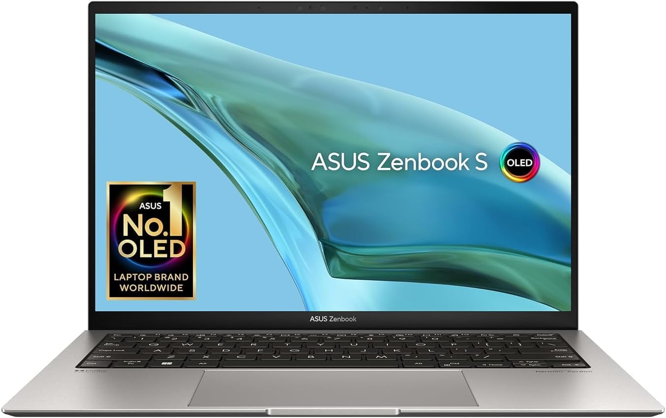 ASUS Zenbook OLED S13 UX5304VA-OLEDI7T Basalt Grey Slim Laptop 13.3-inch Core i7-1355U 16GB RAM 1TB SSD Integrated Graphics - Stylish gray laptop with Core i7 processor, 16GB RAM, and 1TB SSD storage. 4711387149485